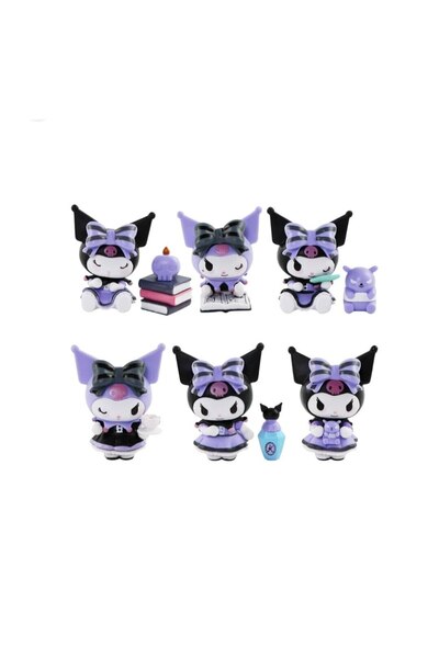 OEM Set 7 Figurine Kuromi Hello Kitty, 3 accessories, multicolor, 7 cm