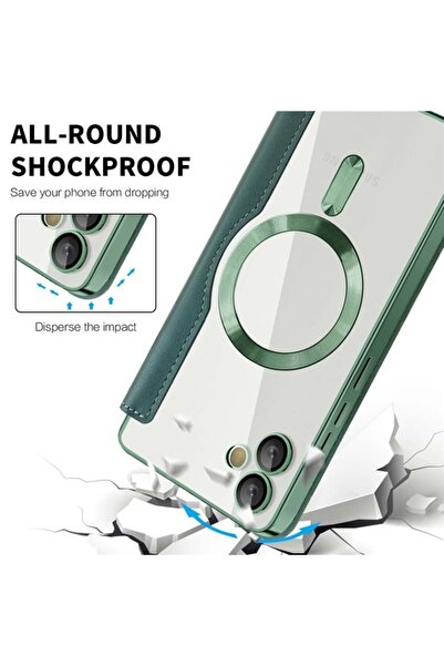 SKYDDAR INNOVATION Θήκη για Samsung Galaxy A05, SmartMag Book, Magsafe, RFiD, Θήκη καρτών, σετ αυτοκόλλητων, Πράσινη