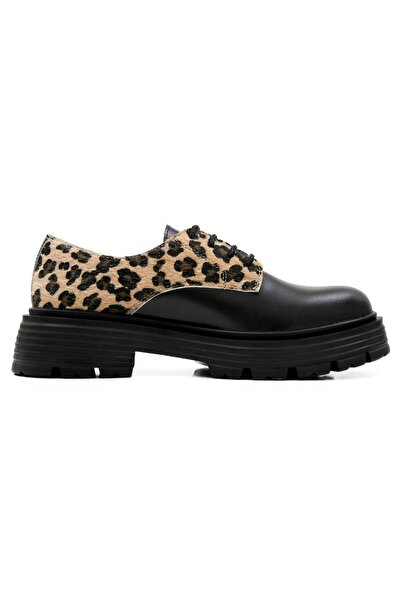 Dogo Women's Vegan Leather Black Casual Shoes - Black Leo Design