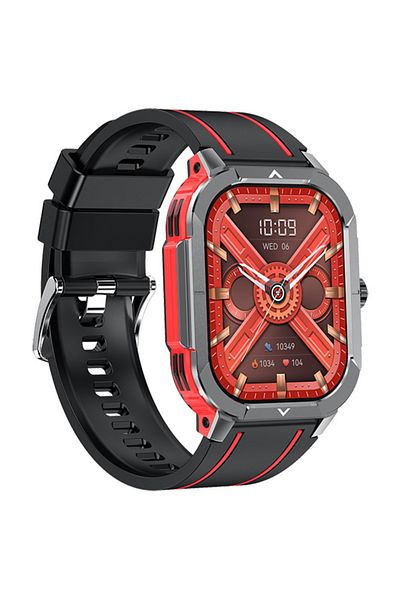 OEM Smartwatch IXIU® HK56, 2.06" AMOLED HDR10+, BT 5.3, NFC, Health & Sports, Red, Men