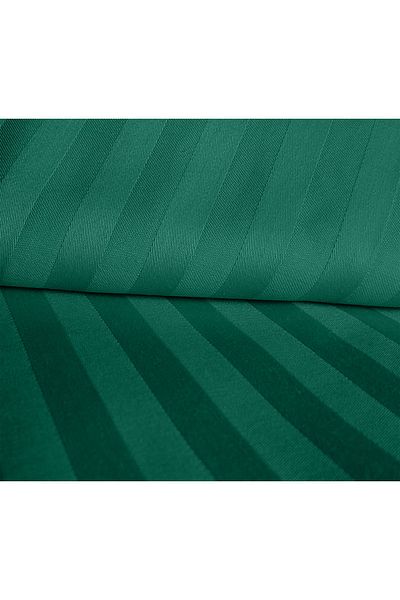 Five Store Single bed linen, elastic cover, Elegance, 1cm striped damask, emerald green, 3 pieces