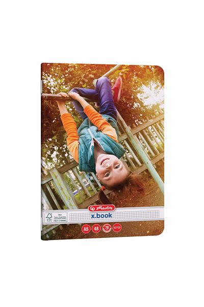 Herlitz Caiet A5, 48 de coli, hârtie cu grilă matematică, 70 g/m², design sportiv