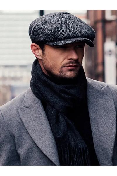 Asix Καπέλο Peaky Blinders Driver Cashmere Ρυθμιζόμενο με ελαστική πλάτη Το πιο προτιμώμενο μοντέλο