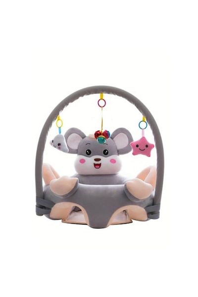 OEM Fotoliu bebe 3D, Soricel, cu arcada si jucarii, multicolor, 55 cm