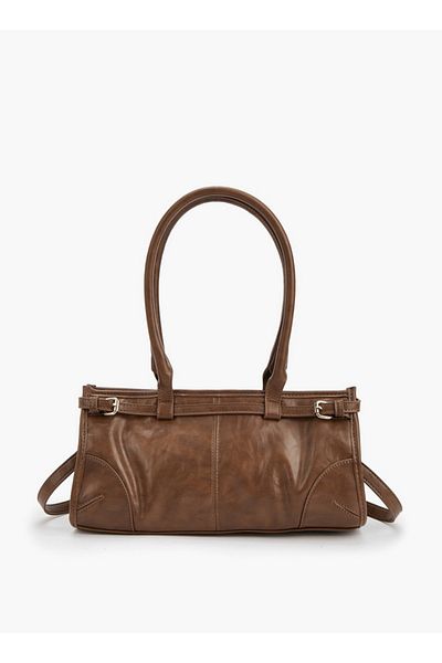 Flora Bella by Shoexpress Solid Double Handle Shoulder Bag with Detachable Strap