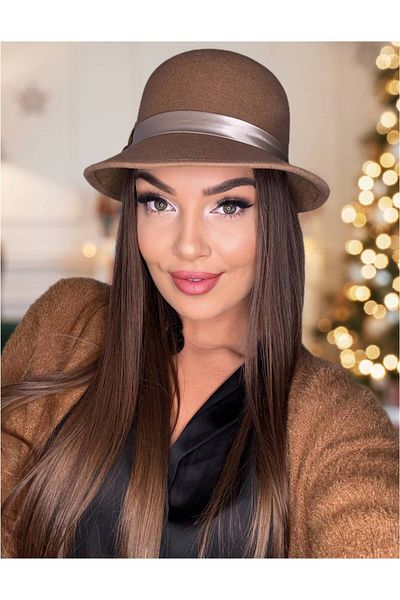 Confortino Luxury women's felt hat with small brims - ONE SIZE, ADJUSTABLE