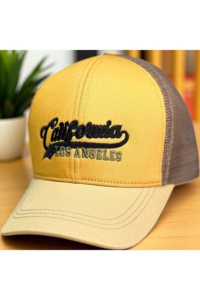 Balgüneş Tekstil 4/8 Years Boy California Printed Cap 52cm Mustard