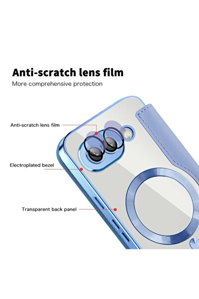 SKYDDAR INNOVATION Θήκη για Google Pixel 9a, SmartMag Book, Magsafe, RFiD, Θήκη καρτών, σετ αυτοκόλλητων, Μπλε