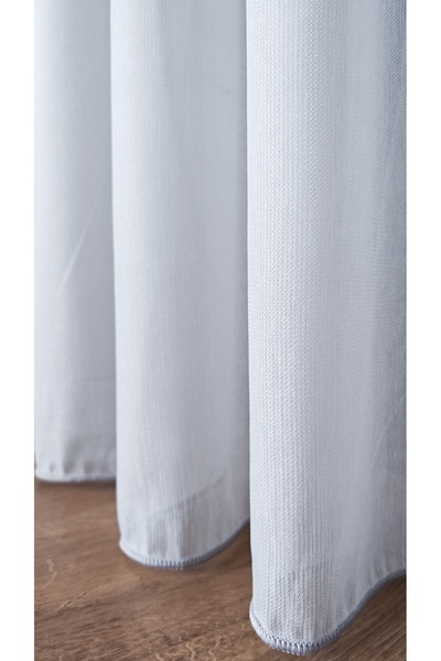 Yuka White Organic Bamboo Tulle Curtain 1/3 Tight Pleated Non-Wrinkle Ironing Pleated Skirt Lead
