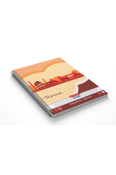 Herlitz Spiral Notebook A4, Color Multicolor, Material Paper, 70 Sheets, Grid Format, Economic