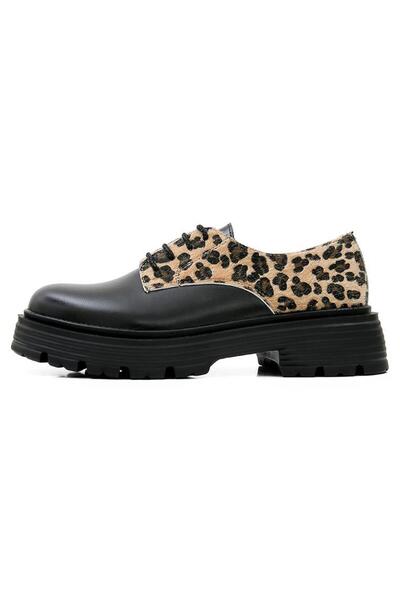 Dogo Women's Vegan Leather Black Casual Shoes - Black Leo Design