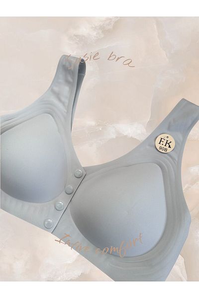 İntive Lingerie Σουτιέν Susie χωρίς ραφή λέιζερ χωρίς καλάμια κορυφαίας ποιότητας με 4 κουμπιά στο μπροστινό μέρος (θηλάζουσες μητέρες)