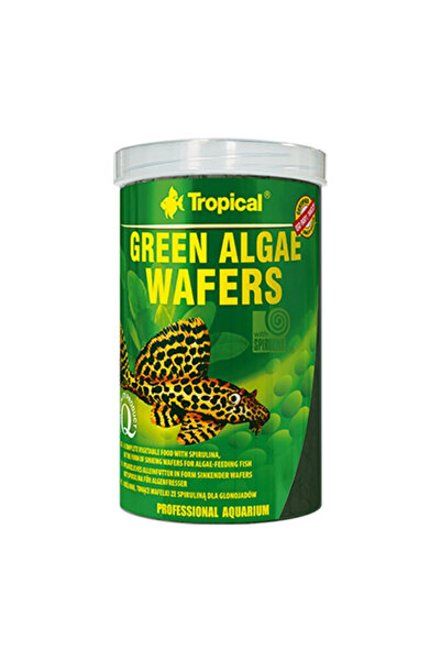 Tropical Green Algae Wafers Vatoz Balıkları için Yosunlu Yüzen Tablet Yem 250 Ml 113 Gr