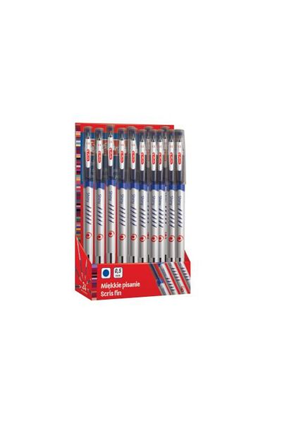 Herlitz Shiny Blue Gel Pens, 0.5 mm Fine Tip, Pack of 24 in Display Box