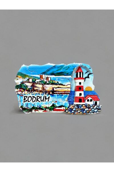 Mundy BODRUM Temalı Polyester Magnet. 9cm x 5cm.