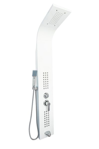 Trendy's Stainless steel hydromassage shower panel 4 functions matte white TRENDY S