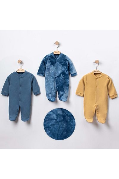 NECİXS BEBEE Westerned Triple Booties Jumpsuit Set Blue