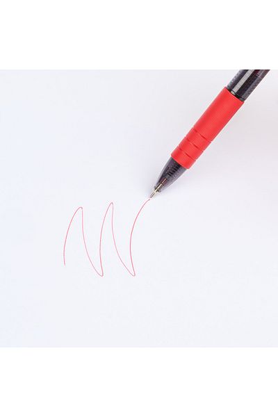 Herlitz Smoothy Red Gel Pens, 0.7 mm Medium Tip, Pack of 12