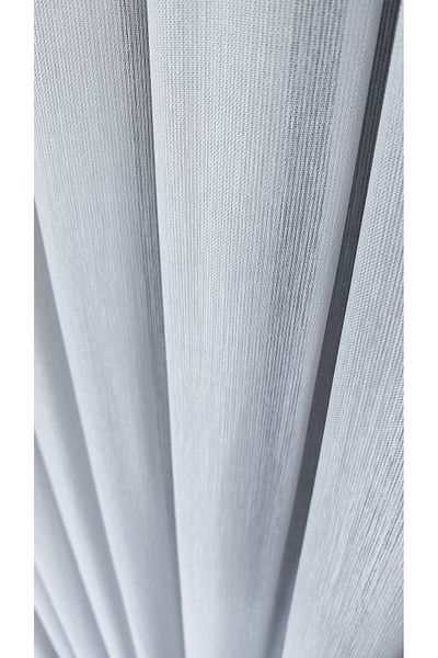 Yuka White Organic Bamboo Tulle Curtain 1/3 Tight Pleated Non-Wrinkle Ironing Pleated Skirt Lead