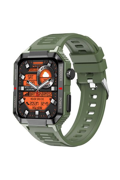 OEM Smartwatch IXIU® QW88, 1.99" TFT, BT 5.1, NFC, Sănătate & Sport, Verde, Bărbați