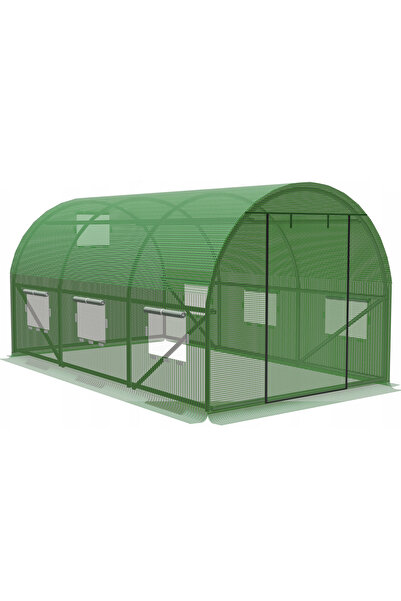 SERSIMO Sera De Gradina, Tip Tunel Cu Cadru Metalic, 350x200cm, Verde, 7mp