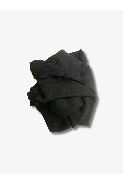 Yiğit Kumaş Flowing Raw Linen Fabric, Piece 260X140 cm Black