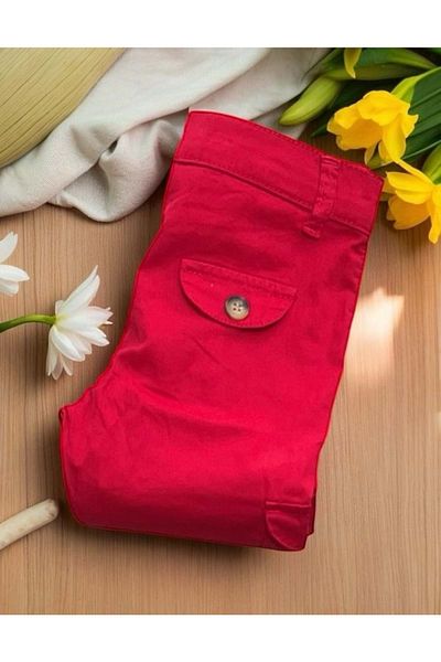 Nanica Kids Side Pocket Gabardine Pants Red