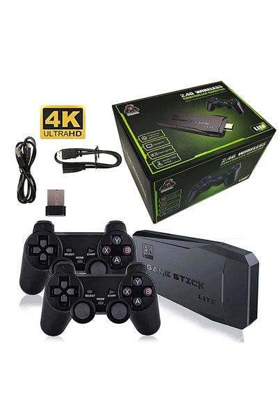 Blasko 4K wireless game console with 2 controllers, 64GB memory, Smart TV HDMI compatible
