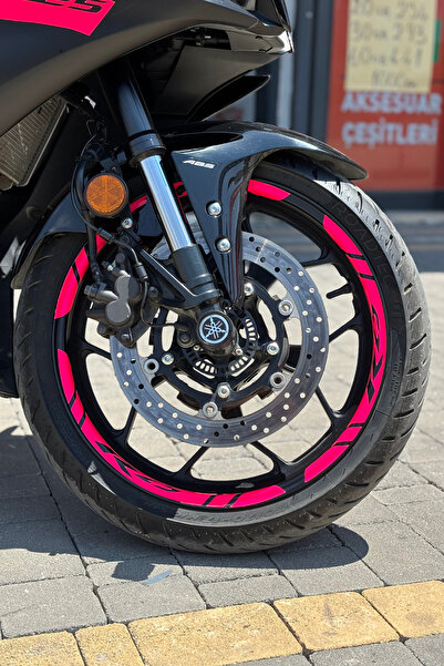 Banxtre Yamaha R25 için Pembe Renk Jant Şeridi Sticker Etiket (12 Parça )
