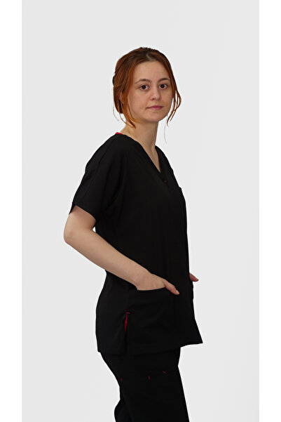 APEX TEKSTİL بدلة ليكرا بأكمام الخفاش ورقبة على شكل حرف V من دكتور نيوس