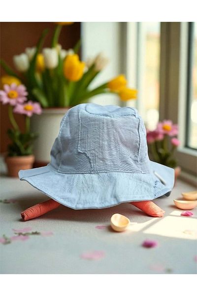 Balgüneş Tekstil Cap&More 3/6 Month Girl's Flower Hat-45Cm Blue