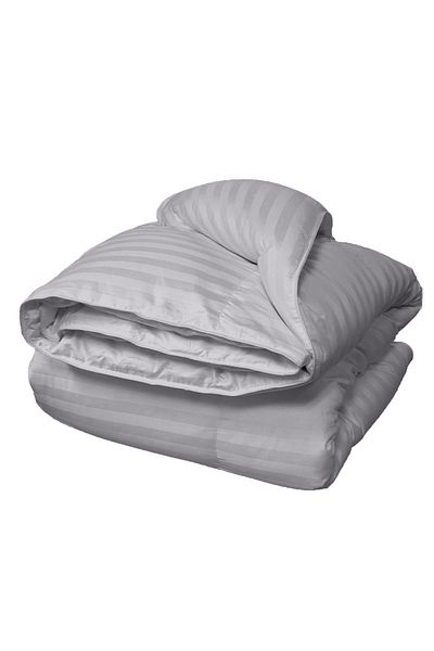 Five Store Quilted duvet with microfiber filling, damask cover for summer, 200 g/sqm, gray, 210x230 cm
