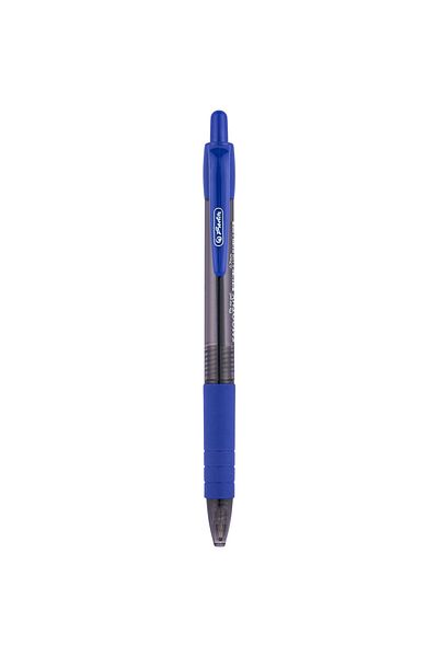 Herlitz Smoothy Blue Gel Pens, 0.7 mm Medium Tip, Pack of 24 in Display Box