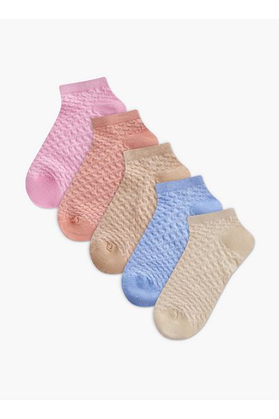 Flora Bella by Shoexpress Textured Ankle Length Socks - Set of 5