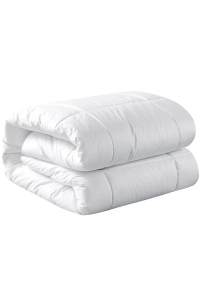 Five Store Pilota matlasata cu microfibra, invelis din bumbac mercerizat de vara, 200 g/mp, 210x230 cm, alb