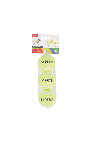 M-PETS Hop Tennis Ball Yellow 6,4cm Set of 3