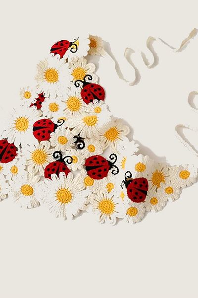 New Obsessions Μπαντάνα με πλεκτό τρίγωνο Daisy