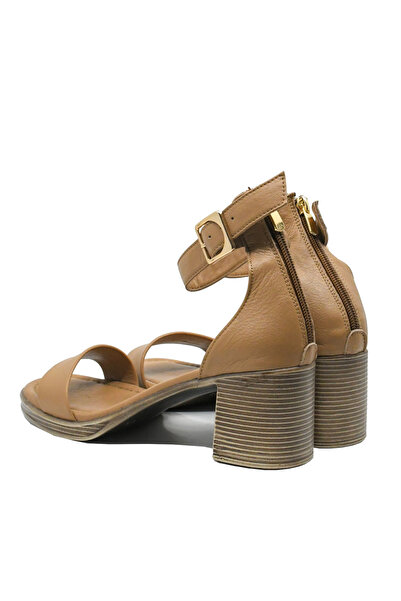 Anna Viotti sandals with ankle strap, cappuccino made of natural leather