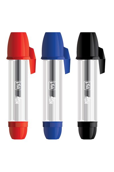 Herlitz Pixuri cu bilă Action din plastic de unică folosință, 0,7 mm, cerneală albastră, pachet de 50