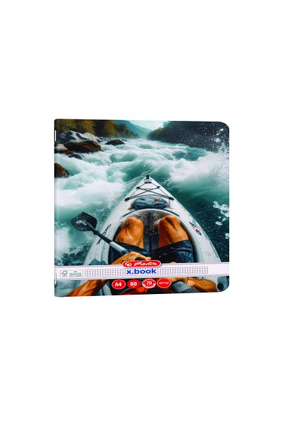Herlitz A4 Notebook, 80 Sheets, 70gsm, FSC, Mix Paper, Squared Grid, Rounded Corners, Extreme Design
