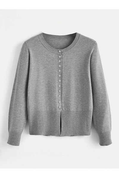 Ugdelia Women's Multi-Button Soft Textured Knitwear Cardigan