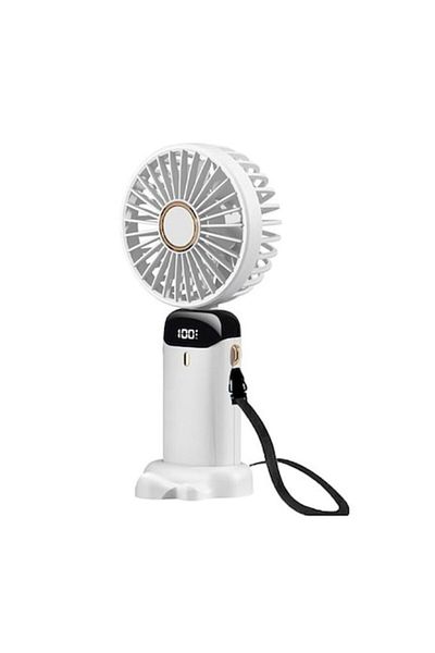 OEM Ventilator portabil 4 în 1, paknam®, 5 viteze, pliabil, 10000mAh, suport telefon, parfumat, alb, 190x90x60
