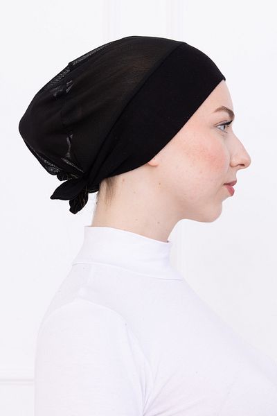 Loggia Summer Air Mesh Air Conditioner Fit Bonnet Seamless Black Suitable for Summer Women's Hijab Practical Underwear Bonnet