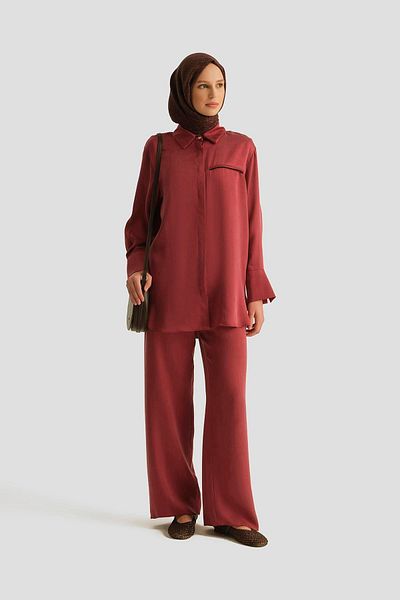 Armine Cupra Tunic 25YD4245-1 Claret Red