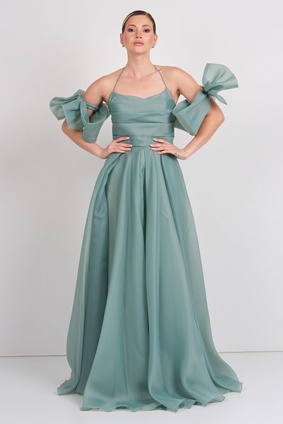 Dans Rochie de seară maxi cu mâneci portabile pentru femei 1761 Mint