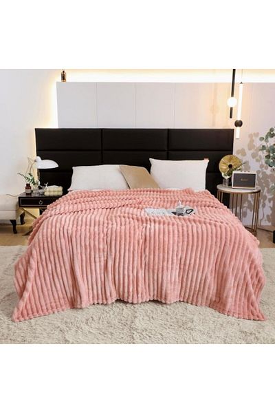 JOJO HOME Patura Cocolino, pentru pat dublu, Jojo Home, Uni, 2 persoane, 200x230cm, Corai