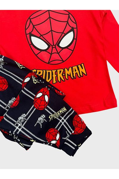 ALİŞ KİDS Male Child 100% Cotton Red Long Sleeve Pajamas Set