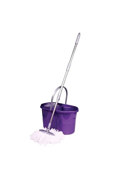 Nova Home Galeata 16L Mov cu Mop Rotativ 360 si Rezerva Microfibra Alba