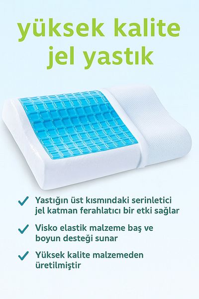 Viscomina Pernă Ortopedică Mega Size Visco cu Strat de Gel Răcitor – 60x40x14 cm