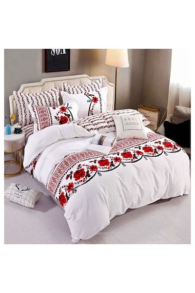 OEM Elegant Double Bed Linen Set of 6 Pieces, Cotton Finet